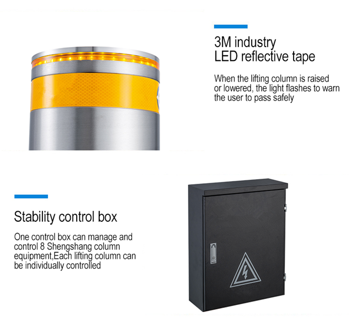 Auto-ariring-bollards-3M-tape-and-control-box Auto-ariring-bollards-3M-tape-and-control-box